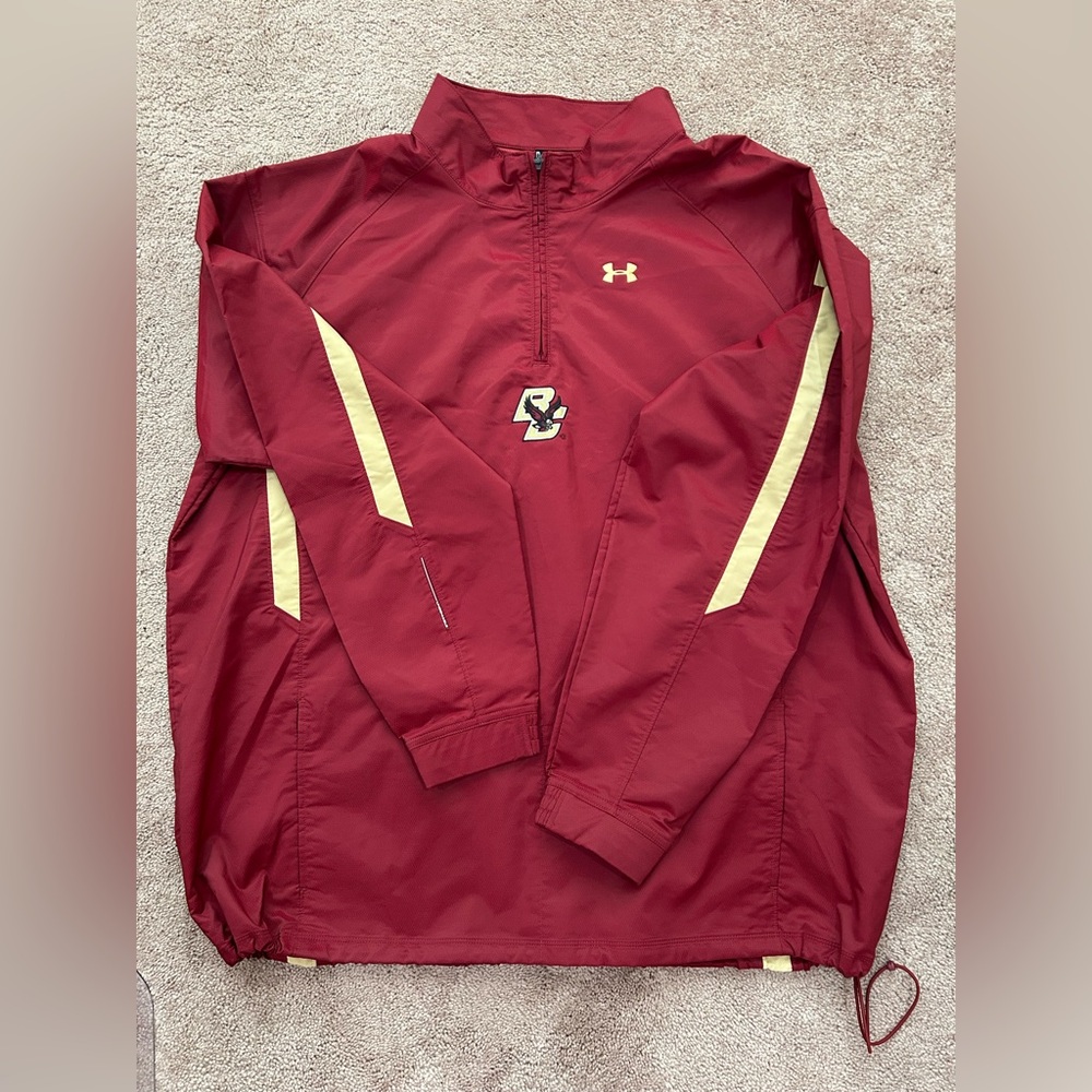 Under Armour Maroon and Gold Boston College Pullover Windbreaker